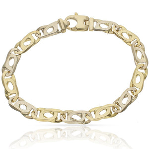 PULSERA ORO 18KL BICOLOR FUNDIDA - Peso: 25.65 gr 