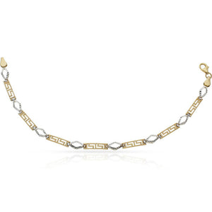 PULSERA ORO 18KL BICOLOR GRECA - Peso: 6.45 gr 