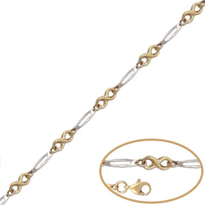 PULSERA ORO 18KL BICOLOR INFINITOS - Peso: 2.75 gr 