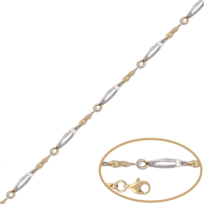 PULSERA ORO 18KL BICOLOR - Peso: 2.40 gr 
