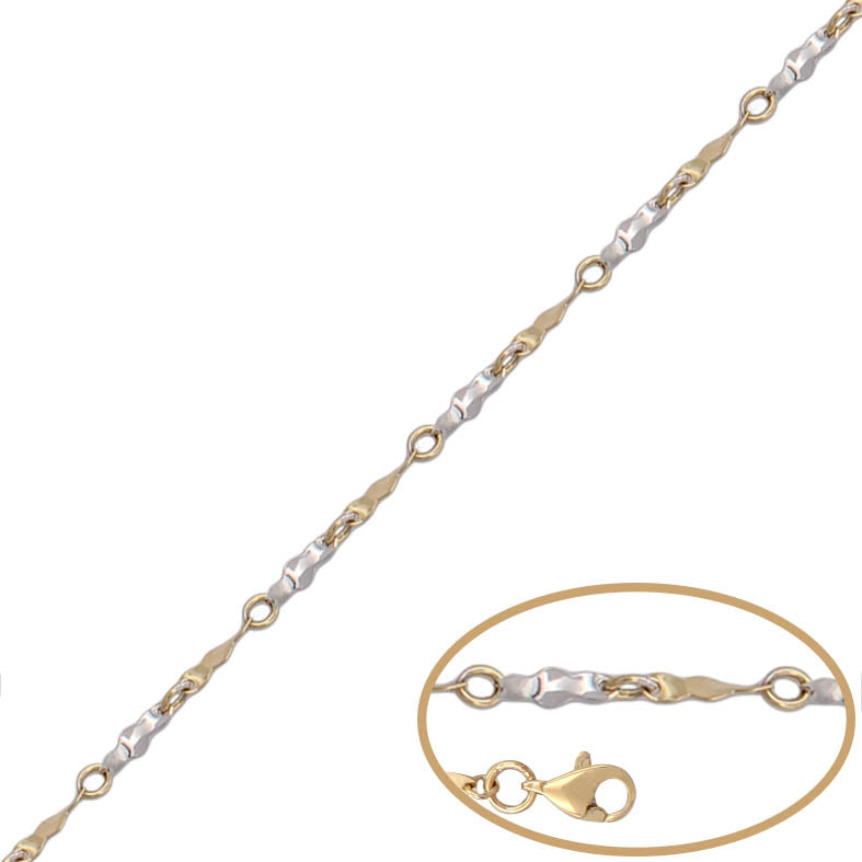 PULSERA ORO 18KL BICOLOR - Peso: 2.55 gr 