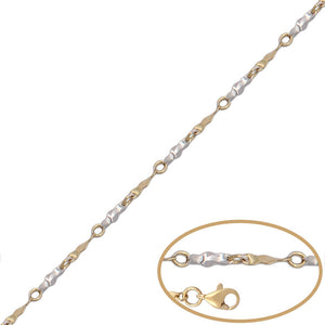 PULSERA ORO 18KL BICOLOR - Peso: 2.55 gr 
