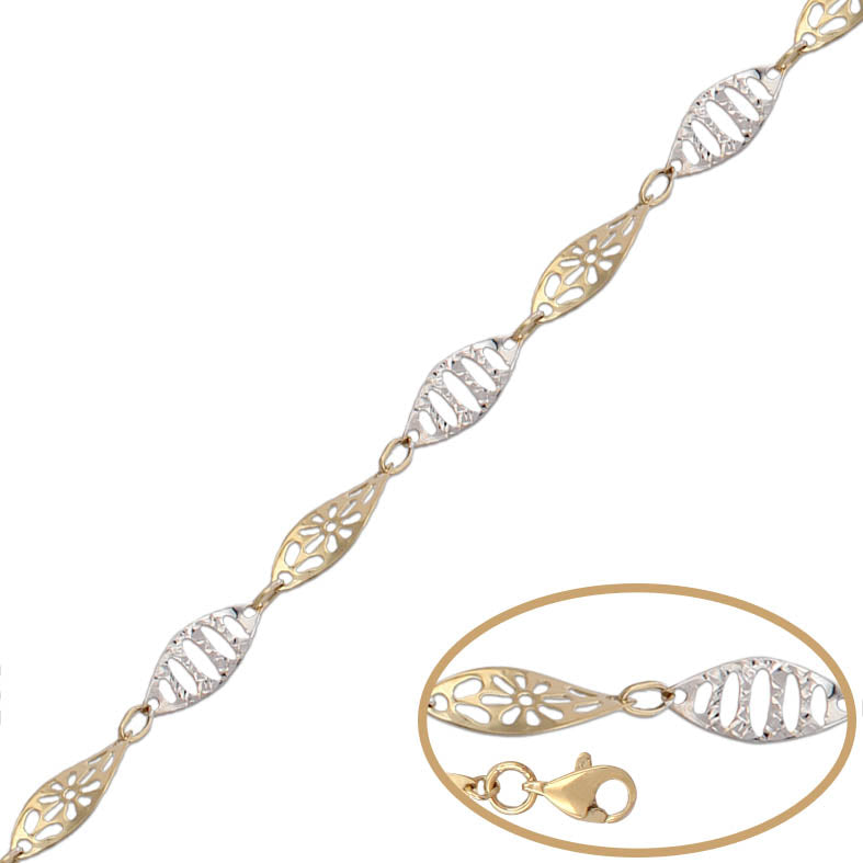 PULSERA ORO 18KL BICOLOR - Peso: 3.20 gr 