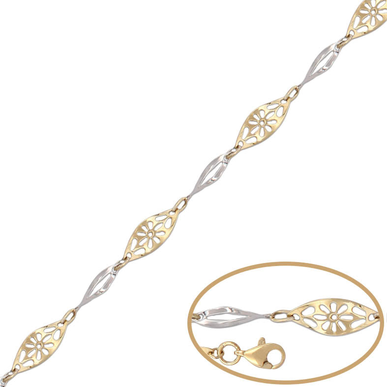 PULSERA ORO 18KL BICOLOR - Peso: 3.30 gr 