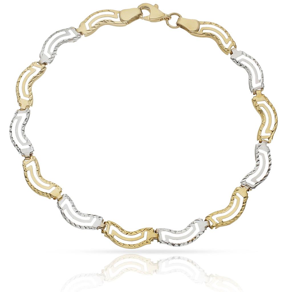 PULSERA ORO 18KL BICOLOR - Peso: 3.75 gr 