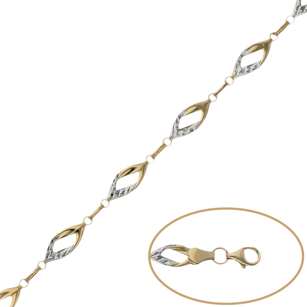 PULSERA ORO 18KL BICOLOR - Peso: 3.90 gr 