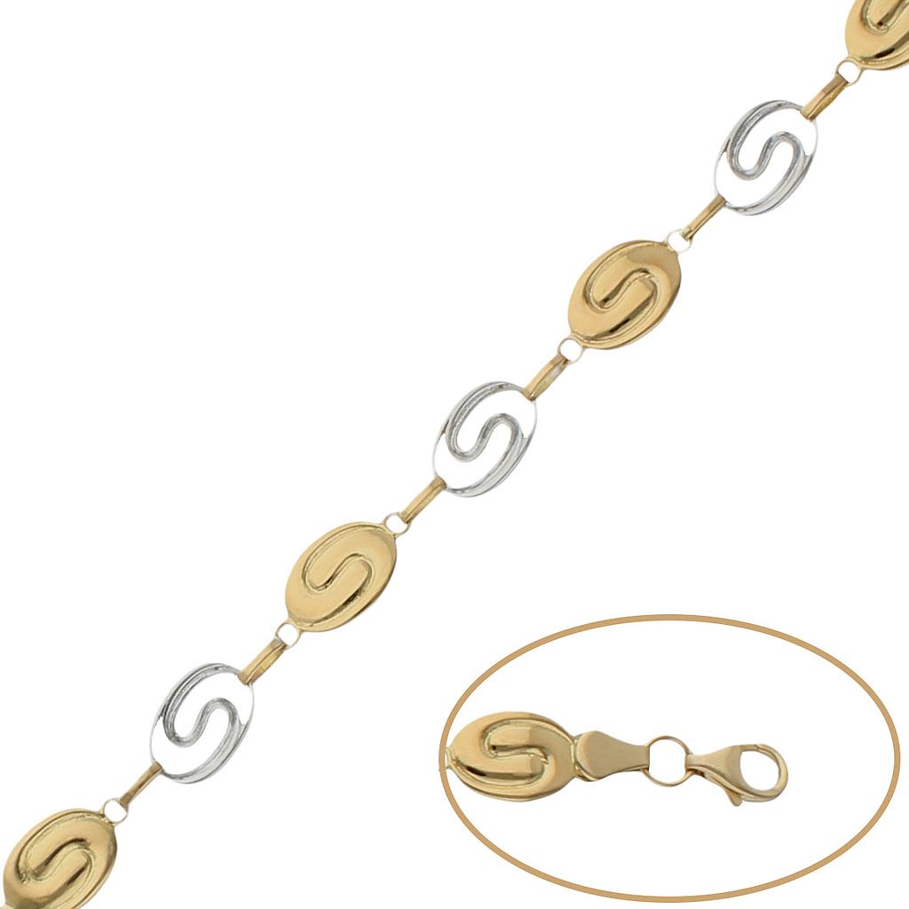 PULSERA ORO 18KL BICOLOR - Peso: 5.30 gr 