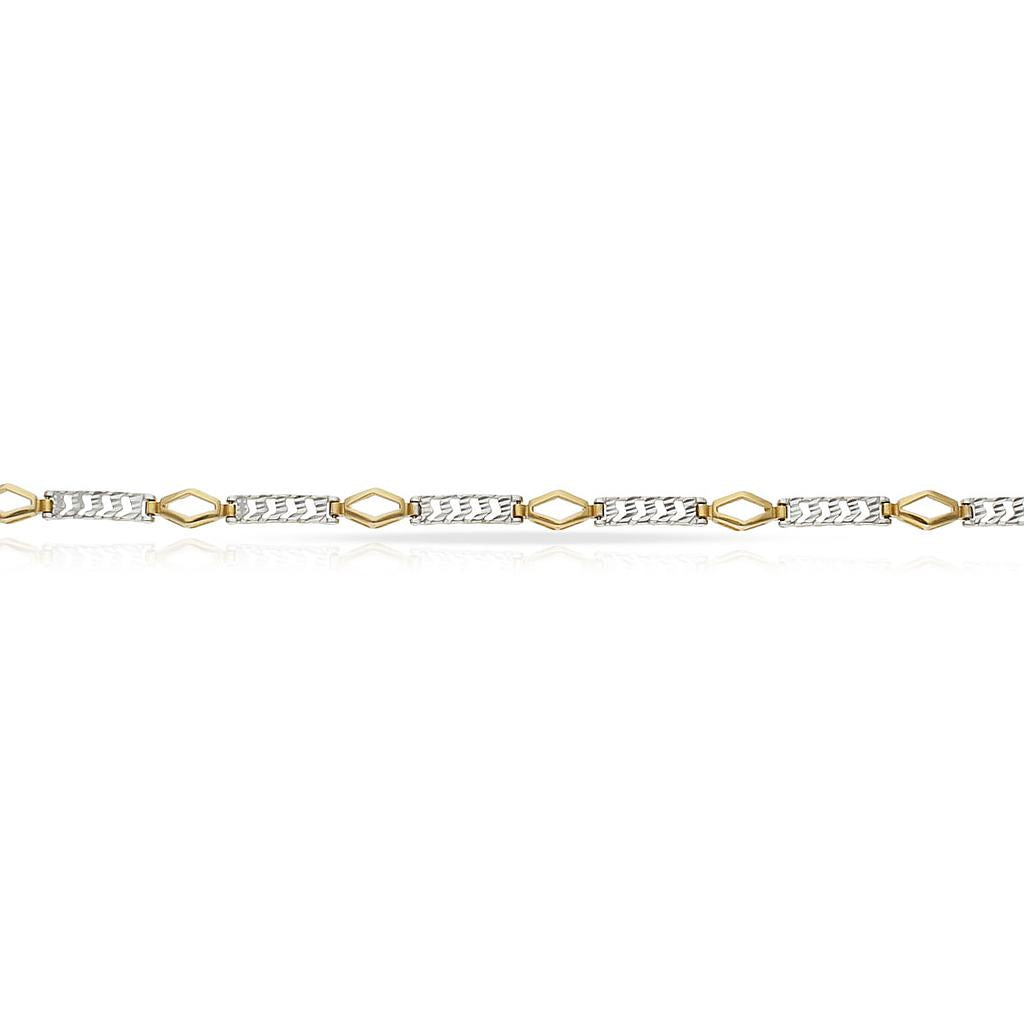 PULSERA ORO 18KL BICOLOR - Peso: 6.80 gr 