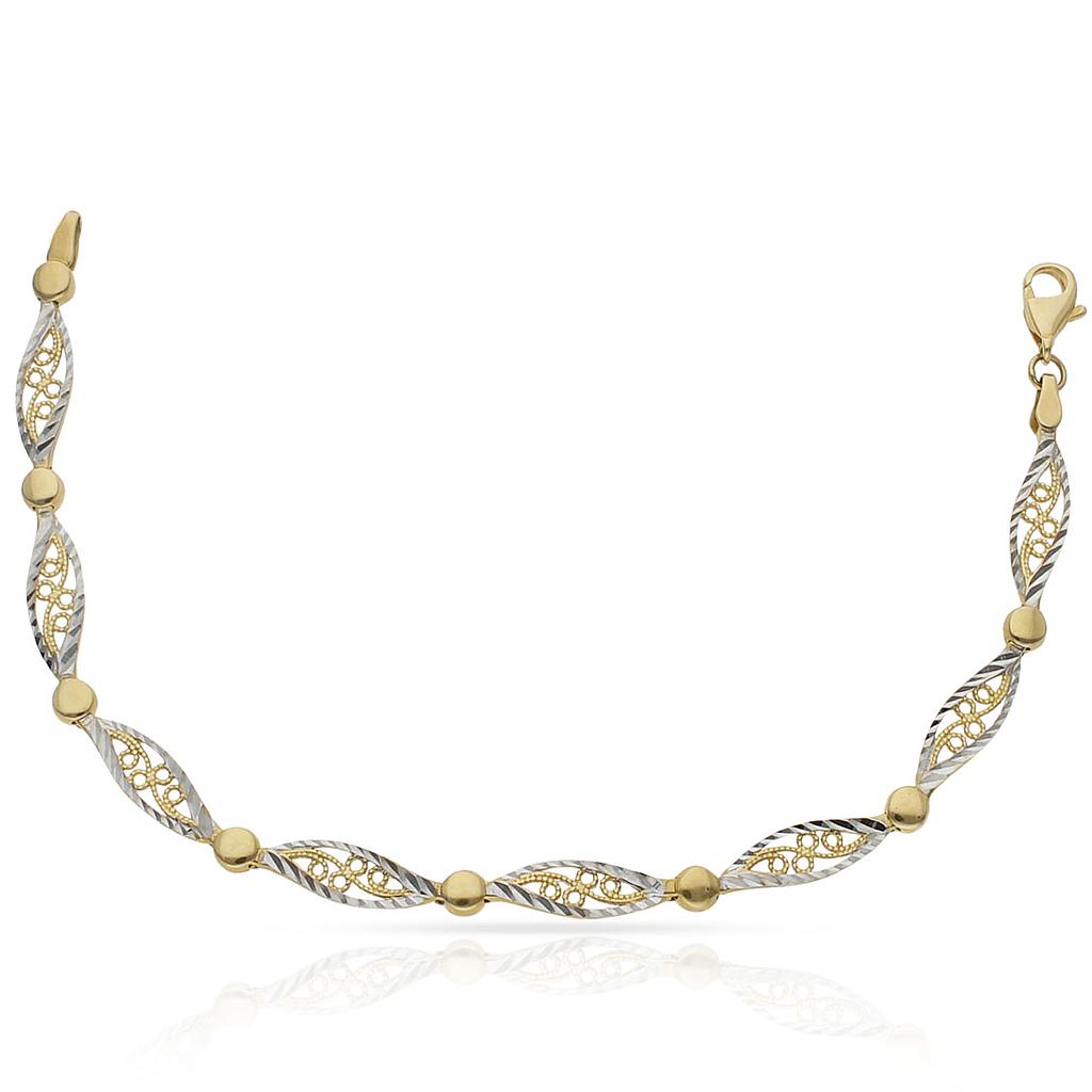PULSERA ORO 18KL BICOLOR - Peso: 7.55 gr 