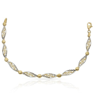 PULSERA ORO 18KL BICOLOR - Peso: 7.60 gr 