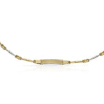 PULSERA ORO 18KL BICOLOR PLACA - Peso: 4.75 gr 
