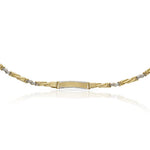 PULSERA ORO 18KL BICOLOR PLACA - Peso: 4.80 gr 