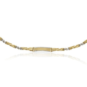 PULSERA ORO 18KL BICOLOR PLACA - Peso: 5.00 gr 