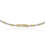 PULSERA ORO 18KL BICOLOR PLACA - Peso: 5.35 gr 