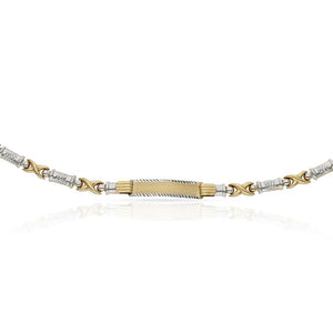PULSERA ORO 18KL BICOLOR PLACA - Peso: 5.35 gr 