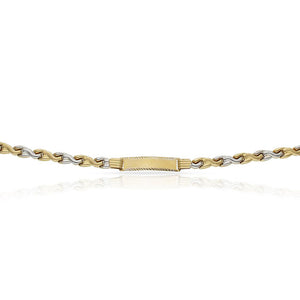 PULSERA ORO 18KL BICOLOR PLACA - Peso: 6.15 gr 