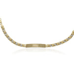 PULSERA ORO 18KL BICOLOR PLACA - Peso: 6.20 gr 