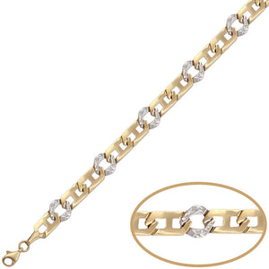 PULSERA ORO 18KL BICOLOR TALLADA - Peso: 4.70 gr 
