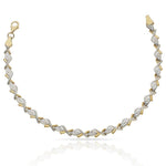 PULSERA ORO 18KL BICOLOR TROQUELADA - Peso: 5.20 gr 