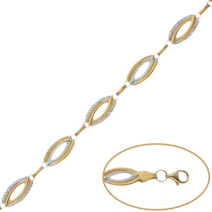 PULSERA ORO 18KL BICOLOR TROQUELADA - Peso: 5.35 gr 