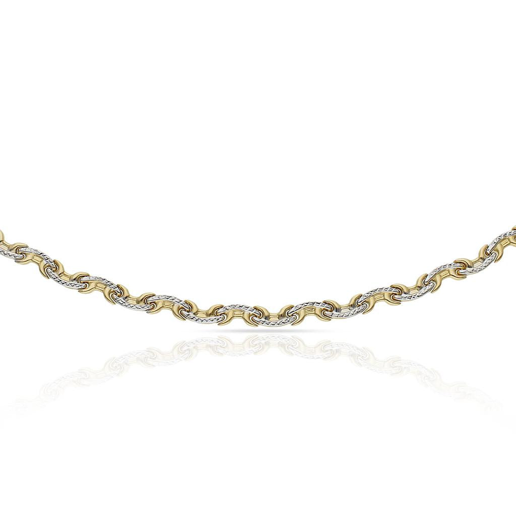 PULSERA ORO 18KL BICOLOR TROQUELADA - Peso: 5.85 gr 