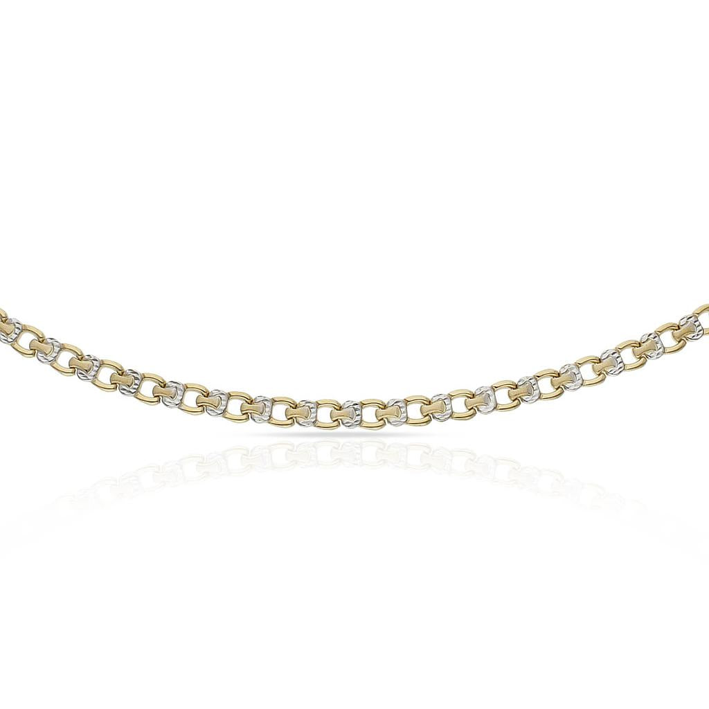 PULSERA ORO 18KL BICOLOR TROQUELADA - Peso: 5.95 gr 
