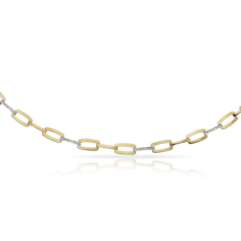 PULSERA ORO 18KL BICOLOR TROQUELADA - Peso: 6.40 gr 