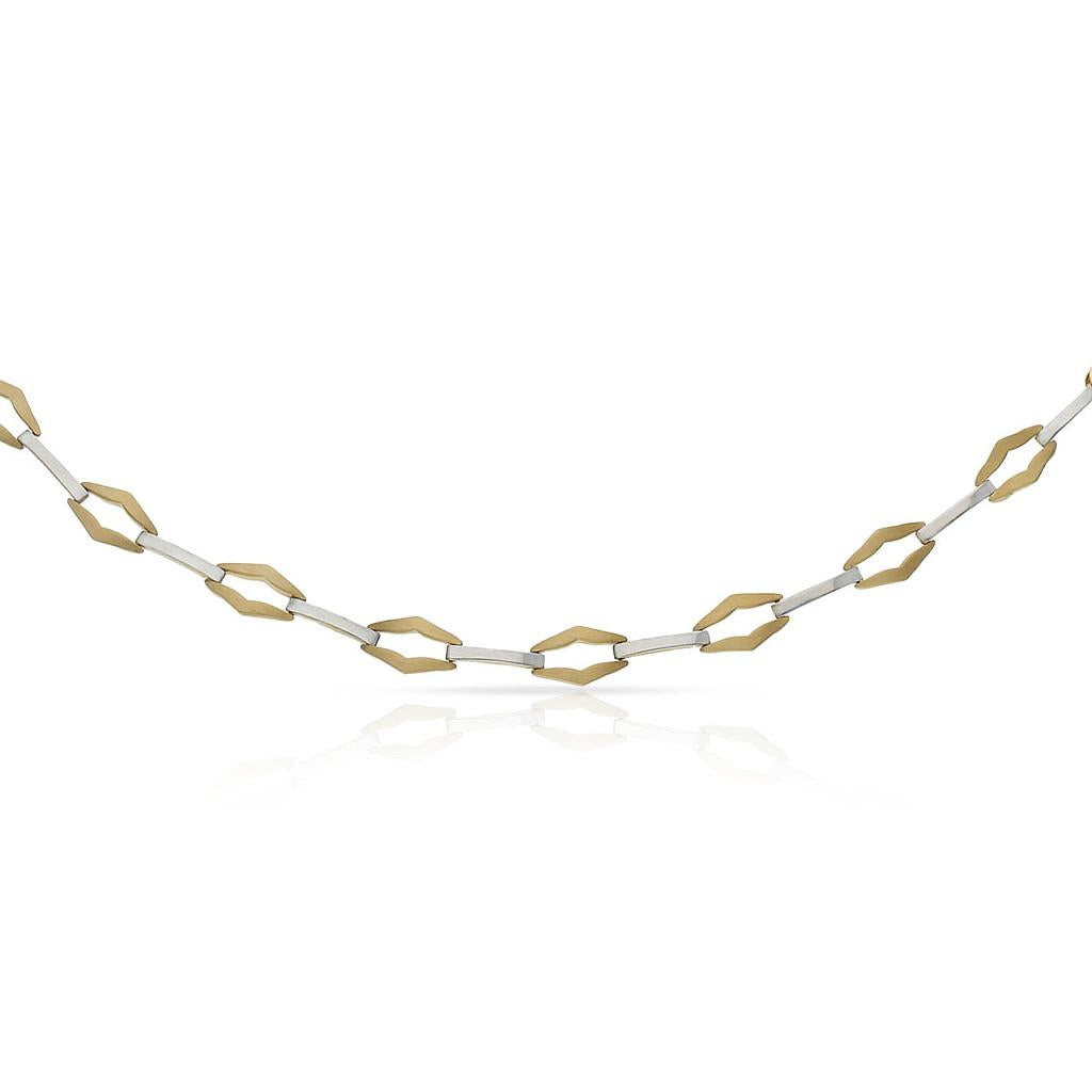 PULSERA ORO 18KL BICOLOR TROQUELADAS - Peso: 5.75 gr 
