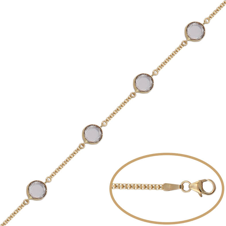 PULSERA ORO 18KL BISMARK CIRCONITAS - Peso: 5.35 gr 