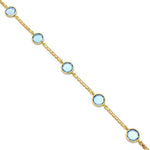 PULSERA ORO 18KL BISMARK PIEDRA AZUL - Peso: 4.20 gr 