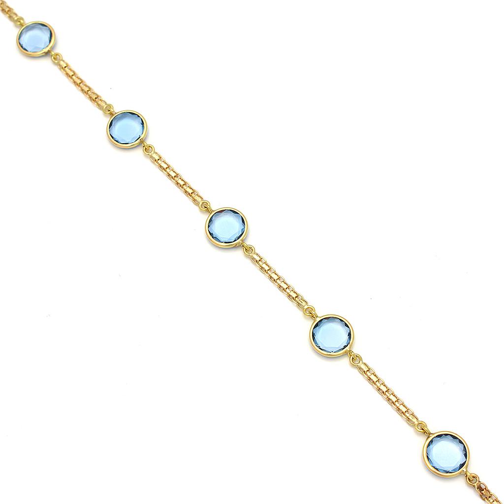 PULSERA ORO 18KL BISMARK PIEDRA AZUL - Peso: 4.20 gr 