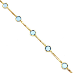 PULSERA ORO 18KL BISMARK PIEDRA AZUL - Peso: 4.20 gr 
