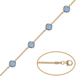 PULSERA ORO 18KL BISMARK PIEDRA AZUL - Peso: 4.30 gr 