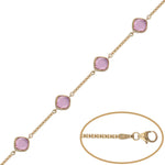 PULSERA ORO 18KL BISMARK PIEDRA ROSA - Peso: 4.95 gr 