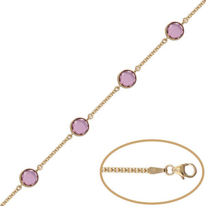 PULSERA ORO 18KL BISMARK PIEDRA ROSA - Peso: 5.20 gr 