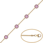 PULSERA ORO 18KL BISMARK PIEDRA ROSA - Peso: 5.30 gr 