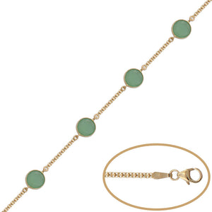 PULSERA ORO 18KL BISMARK PIEDRA VERDE - Peso: 3.95 gr 
