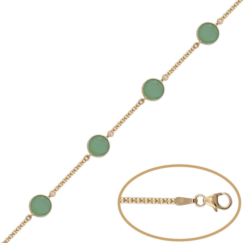 PULSERA ORO 18KL BISMARK PIEDRA VERDE - Peso: 4.05 gr 