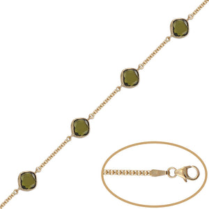 PULSERA ORO 18KL BISMARK PIEDRA VERDE - Peso: 5.00 gr 