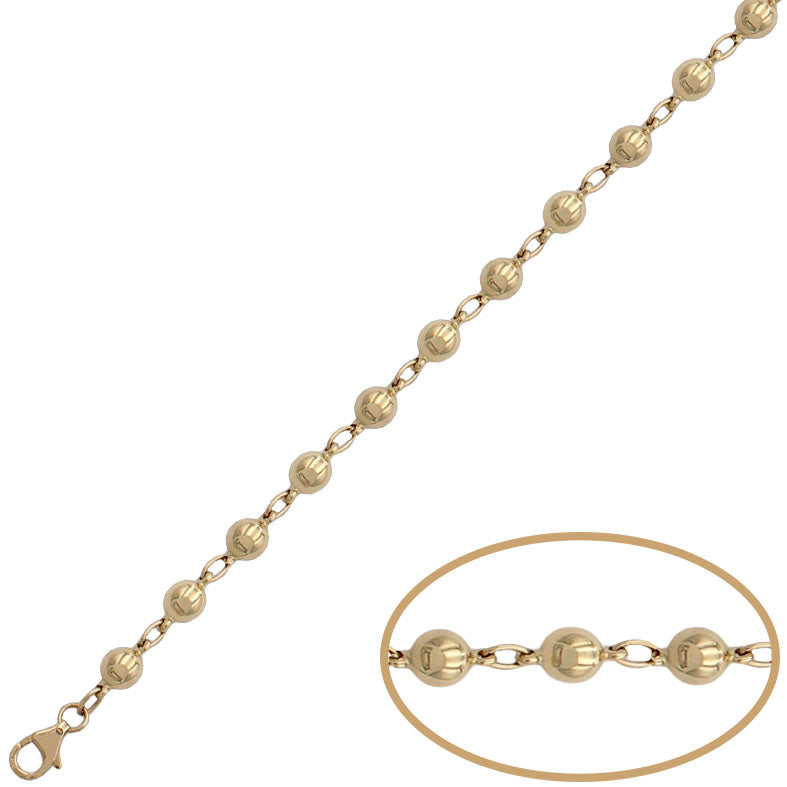 PULSERA ORO 18KL BOLAS 5MM - Peso: 5.75 gr 