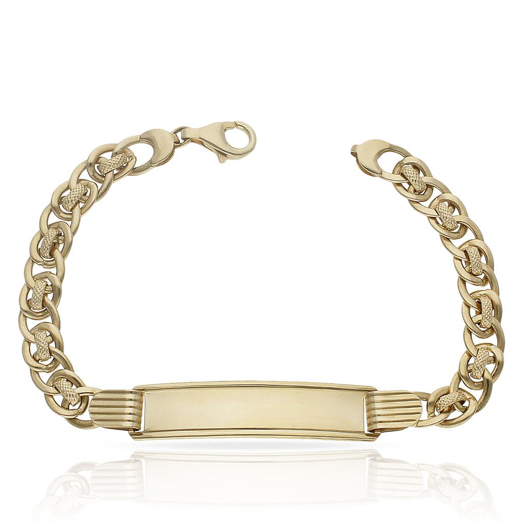 PULSERA ORO 18KL CABALLERO PLACA - Peso: 11.20 gr 