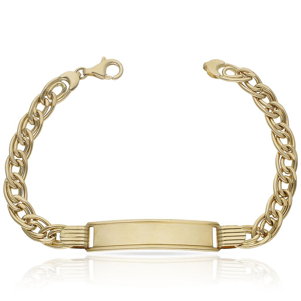PULSERA ORO 18KL CABALLERO PLACA - Peso: 12.65 gr 