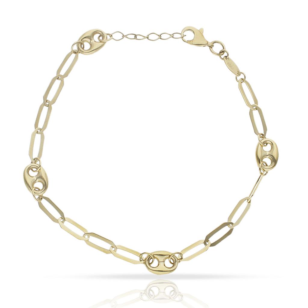 PULSERA ORO 18KL CALABROTE + ESLABONES - 6MM - Peso: 3.60 gr 