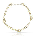PULSERA ORO 18KL CALABROTE + ESLABONES - 6MM - Peso: 3.60 gr 