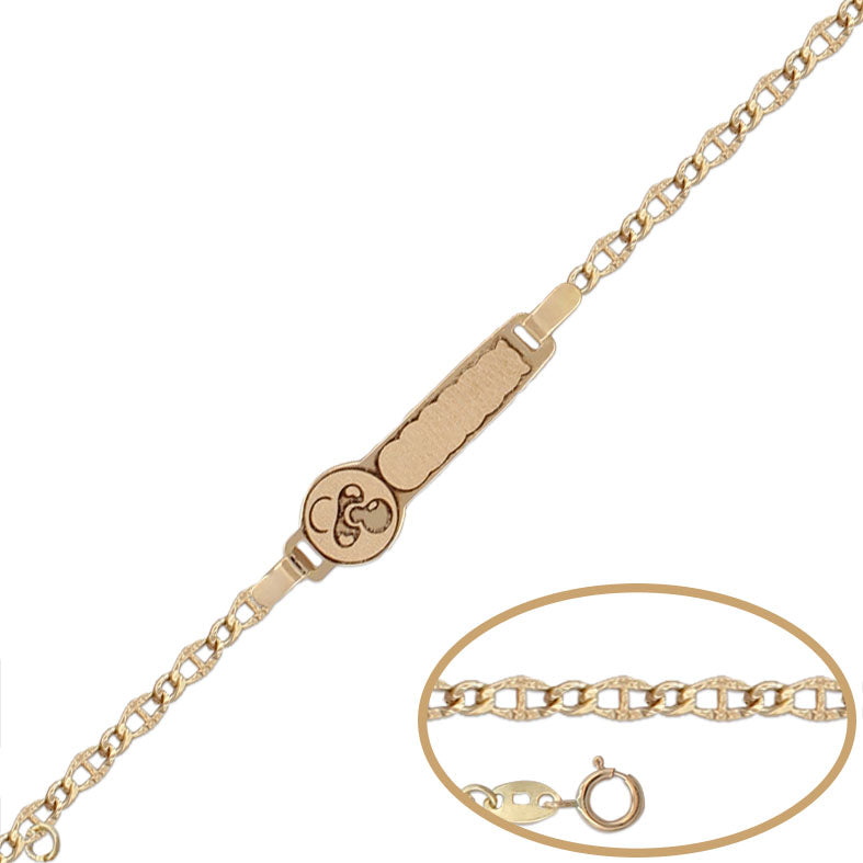 PULSERA ORO 18KL CHUPETE - 13CM - Peso: 1.50 gr 