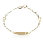 PULSERA ORO 18KL CIRCONITA + PERLAS - Peso: 1.15 gr 