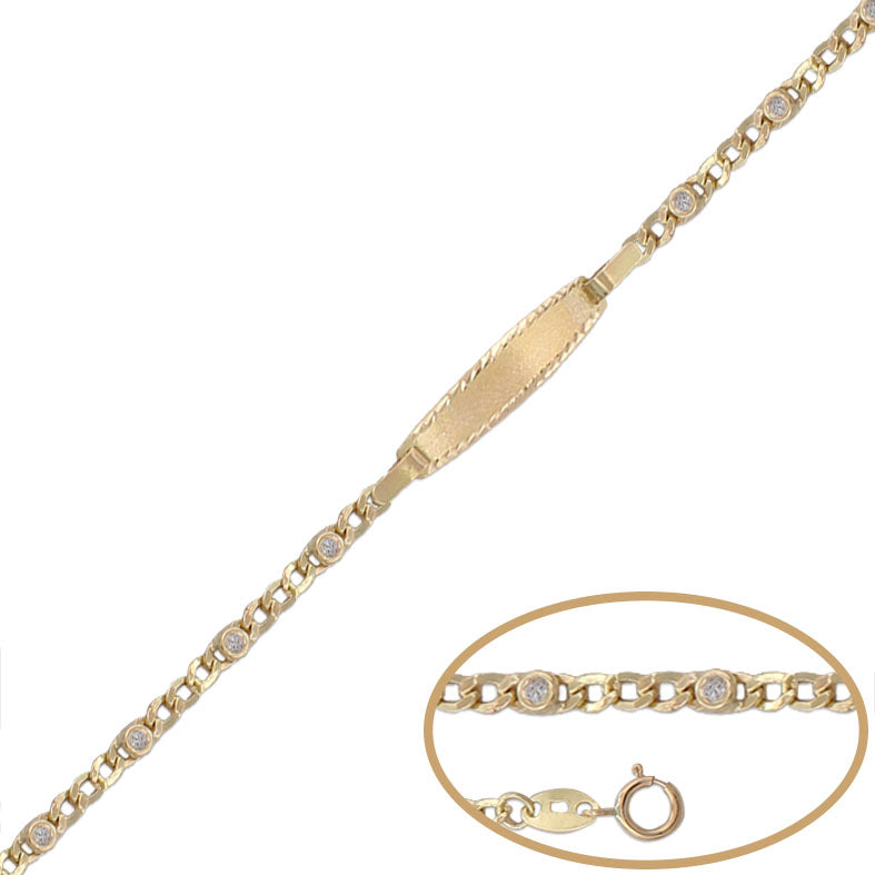 PULSERA ORO 18KL CIRCONITAS - 12CM - Peso: 1.40 gr 