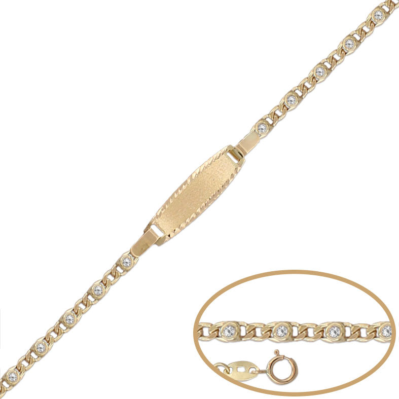 PULSERA ORO 18KL CIRCONITAS - 14CM - Peso: 1.80 gr 