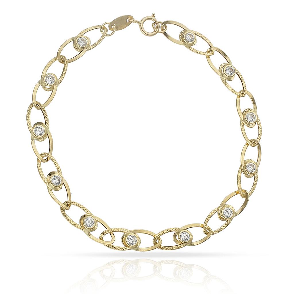 PULSERA ORO 18KL CIRCONITAS - Peso: 2.85 gr 
