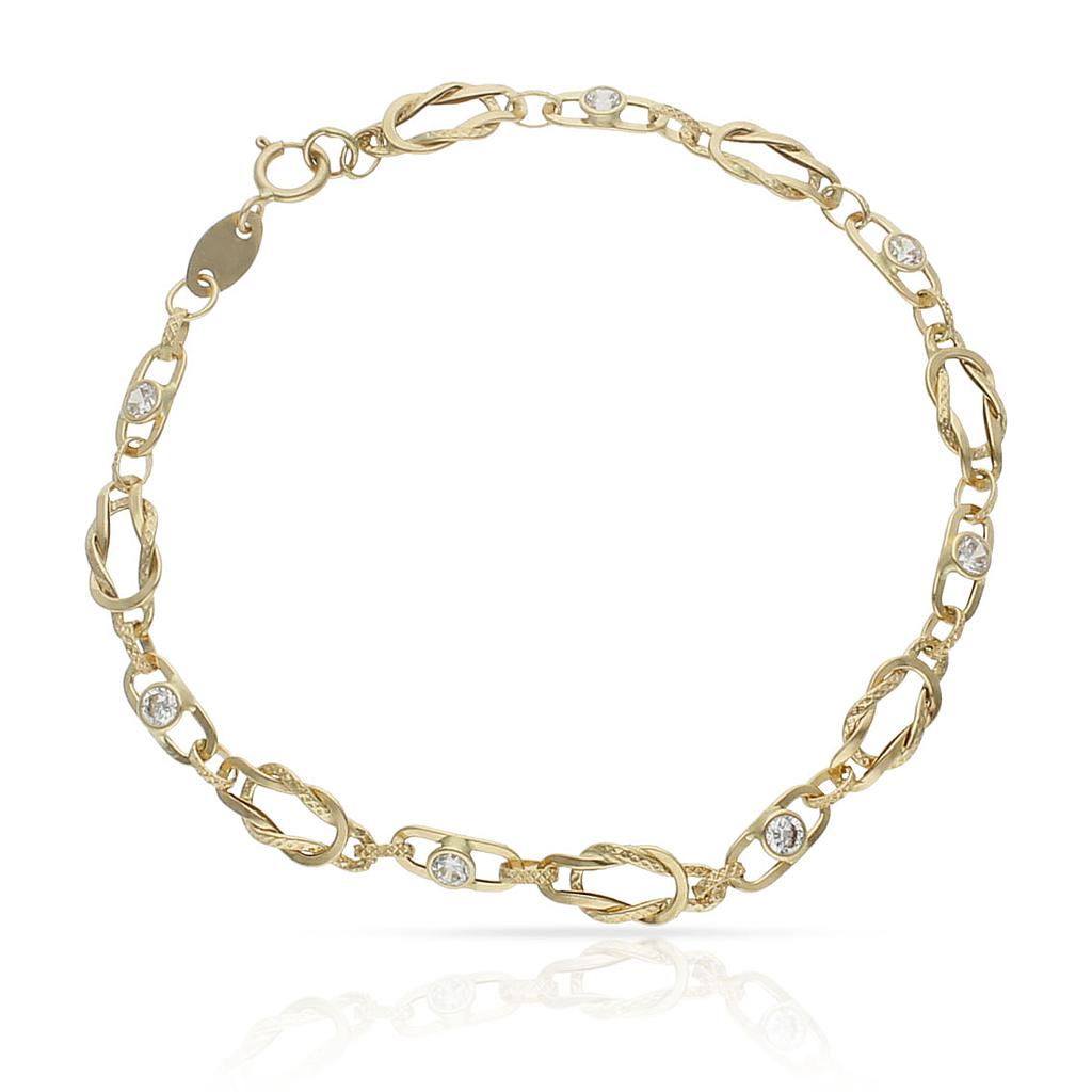 PULSERA ORO 18KL CIRCONITAS - Peso: 2.95 gr 